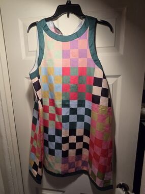 Multicolor Checkered Sleeveless Women's Dress